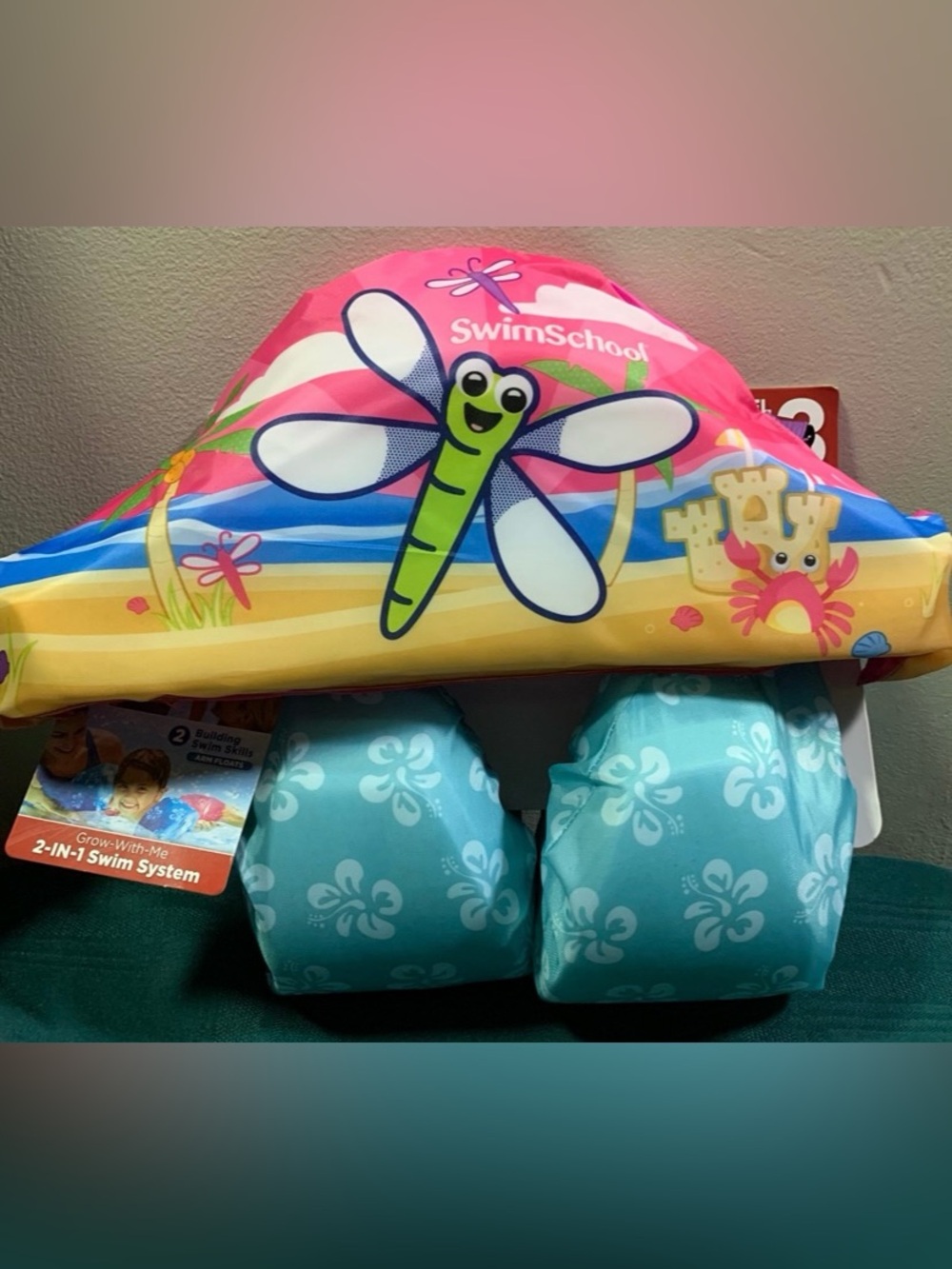 New SwimSchool Tot Swimmer With Detachable Arm Floats 2-in-1 Swim System